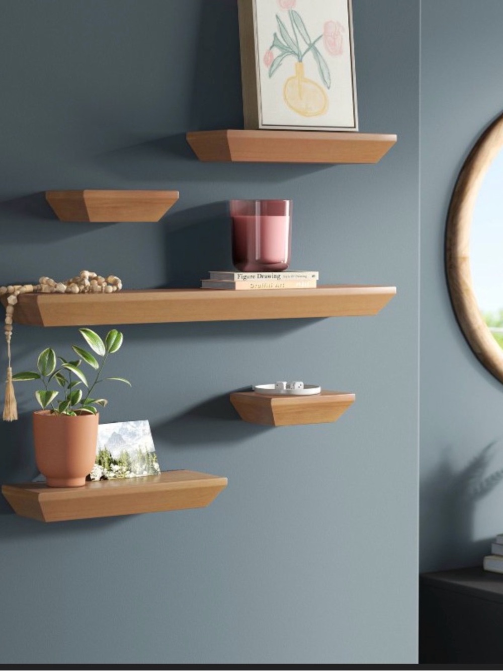 5pc Wedge Shelf Set - Modern & Classy for Home Decor- Threshold- Natural